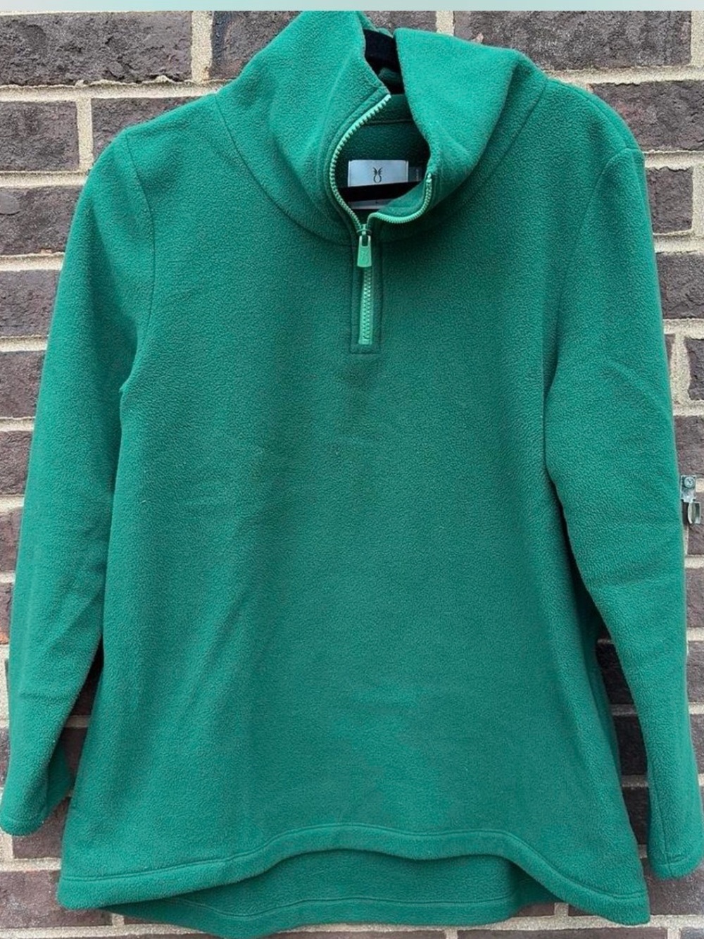 Dudley Stephens Green Fleece Cowl-Neck Pullover